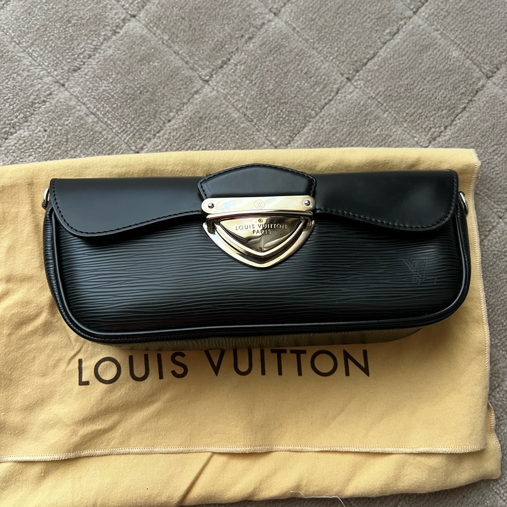 Louis Vuitton Black Epi Leather Montaigne Clutch Bag